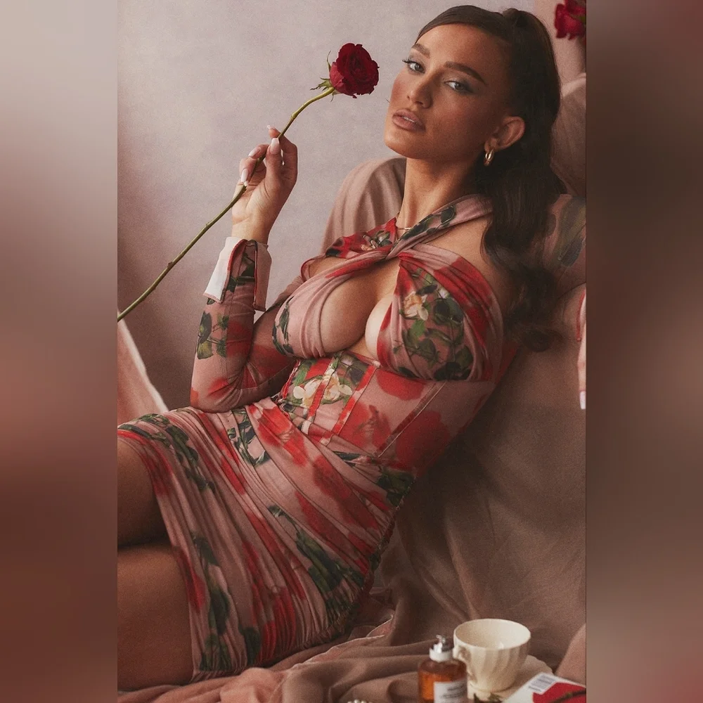 Rose Print 'Adanna' House of CB- XS - Picture 2 of 13